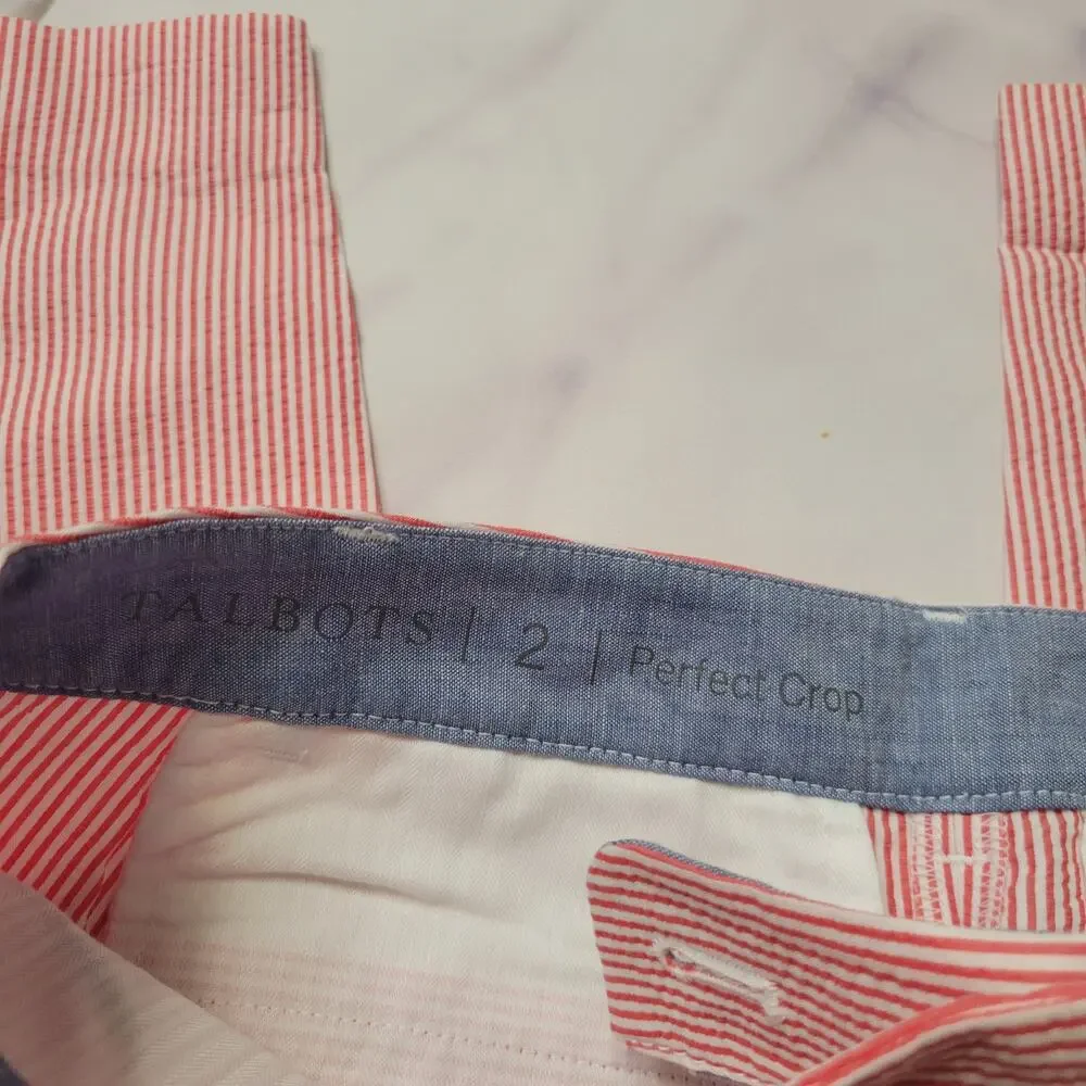 Talbots Red White Striped Perfect Crop Pants - Picture 3 of 5